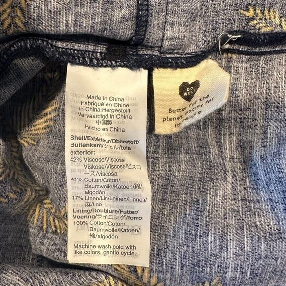 Madewell x Warm Jumpsuit Wide Leg Size 10 Blue Floral Stripes Cottage Boho Comfy - Picture 7 of 9